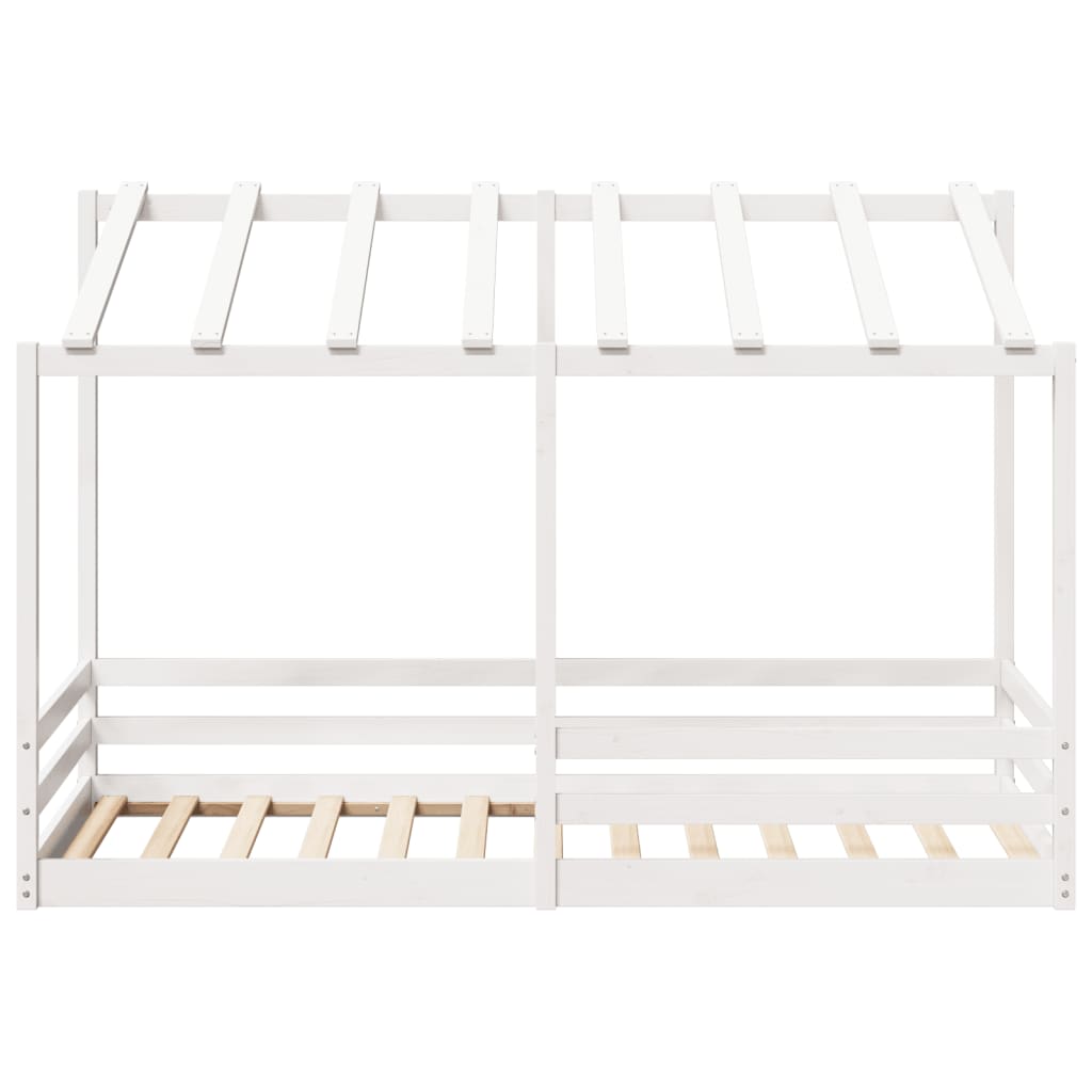 Kids' Bed with Roof White 100x200 cm Solid Wood Pine