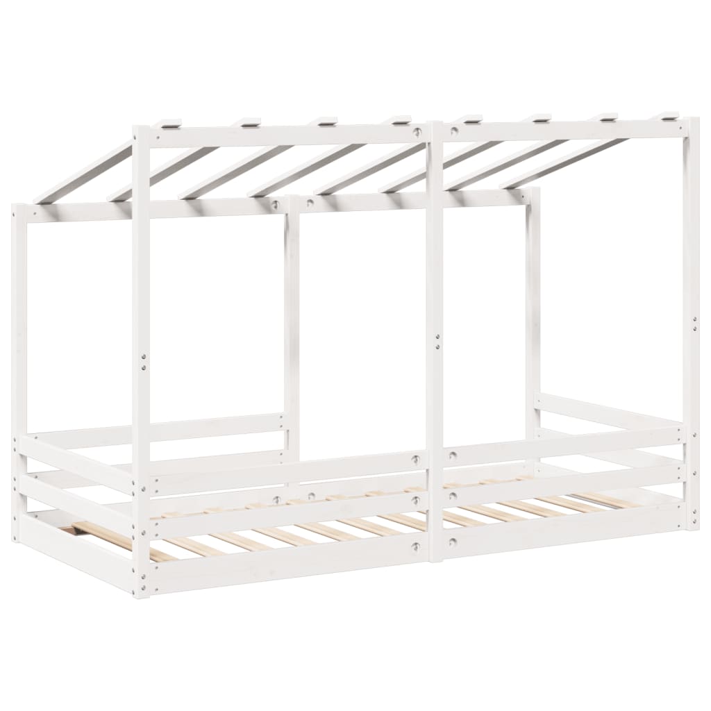 Kids' Bed with Roof White 100x200 cm Solid Wood Pine