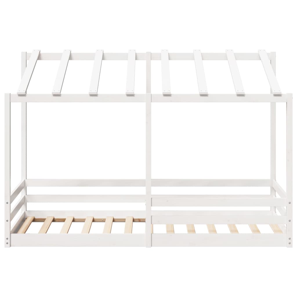 Kids' Bed with Roof White 90x200 cm Solid Wood Pine