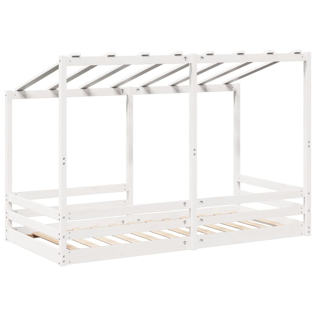 Kids' Bed with Roof White 90x200 cm Solid Wood Pine