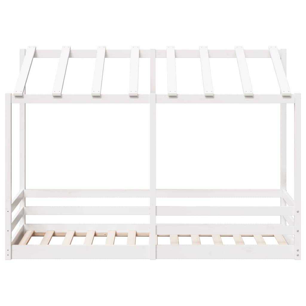 Kids' Bed with Roof White 90x190 cm Solid Wood Pine