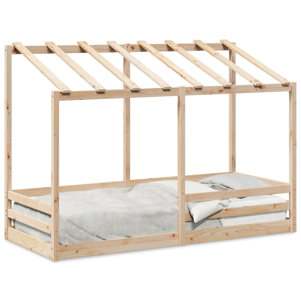 Kids' Bed with Roof 75x190 cm Solid Wood Pine