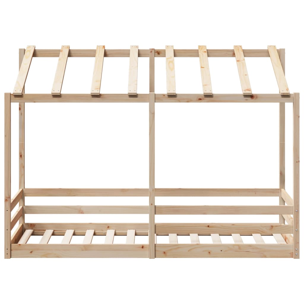 Kids' Bed with Roof 75x190 cm Solid Wood Pine