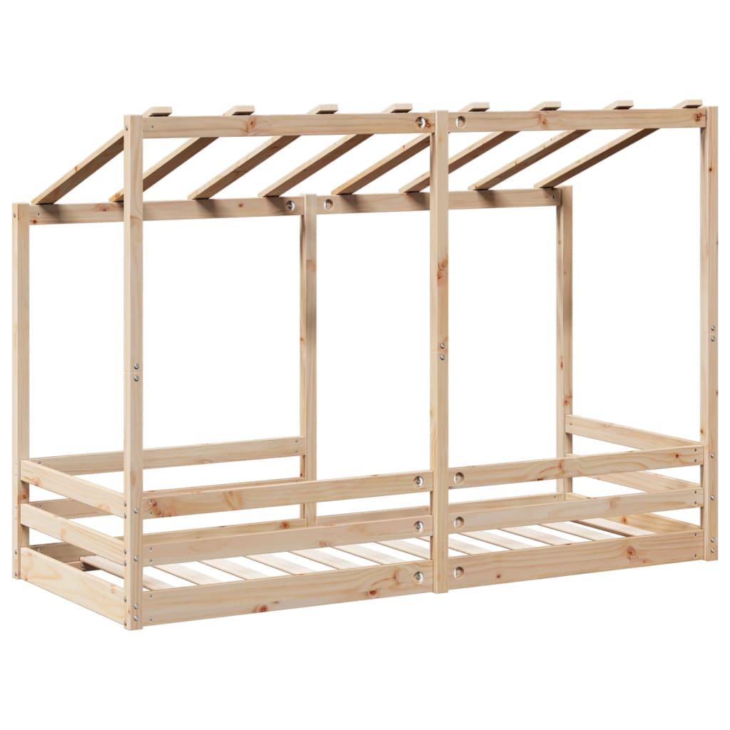 Kids' Bed with Roof 75x190 cm Solid Wood Pine