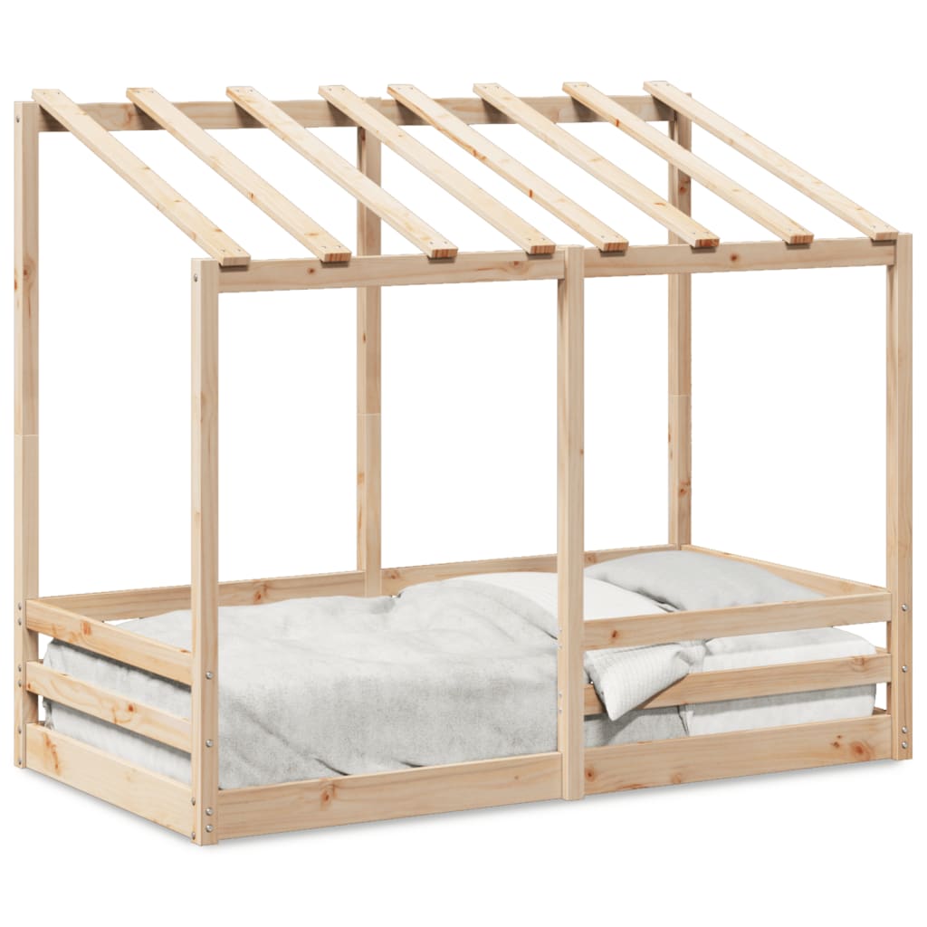 Kids' Bed with Roof 80x160 cm Solid Wood Pine