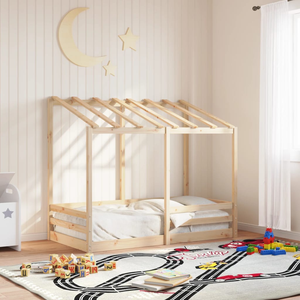 Kids' Bed with Roof 80x160 cm Solid Wood Pine