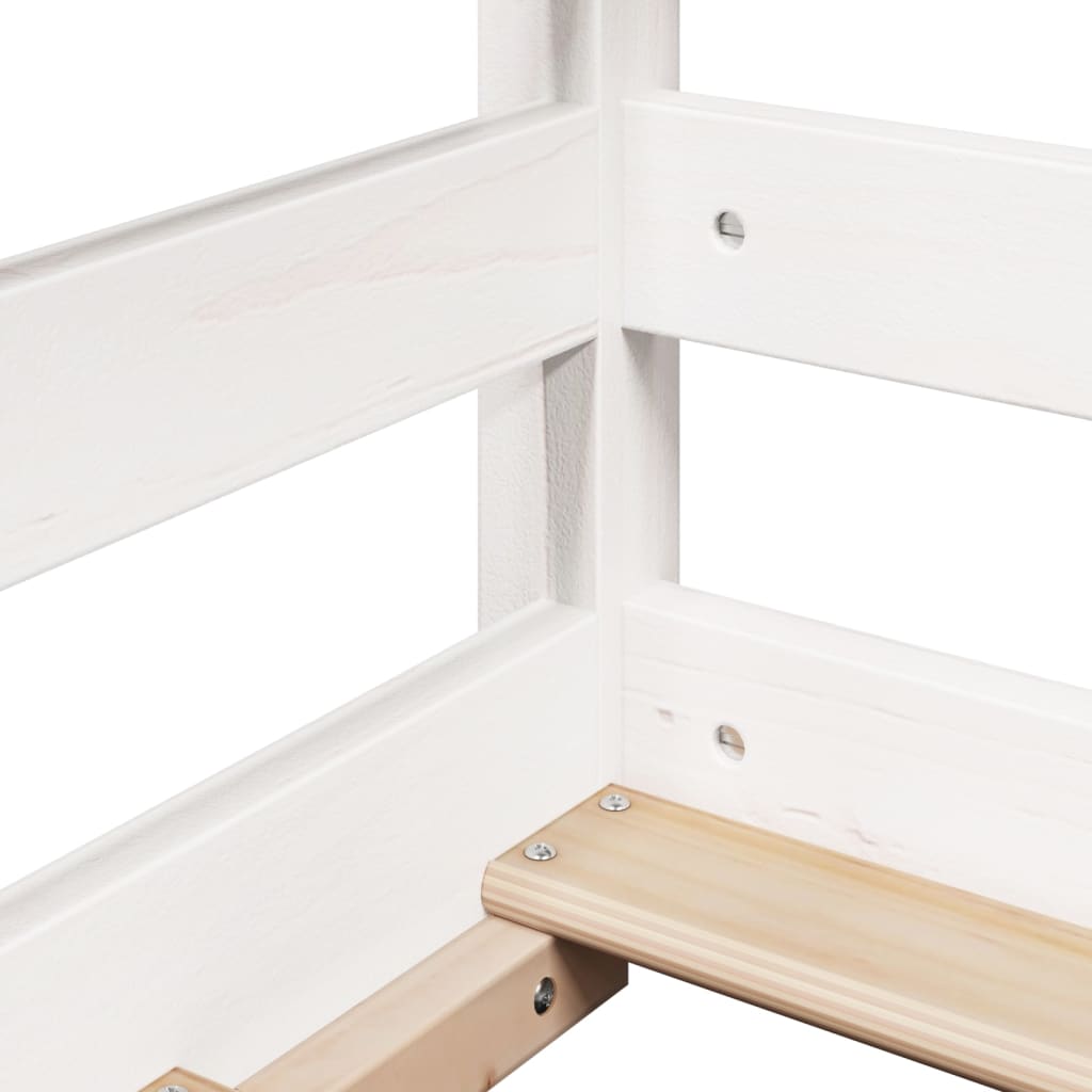 Kids' Bed with Roof White 80x160 cm Solid Wood Pine