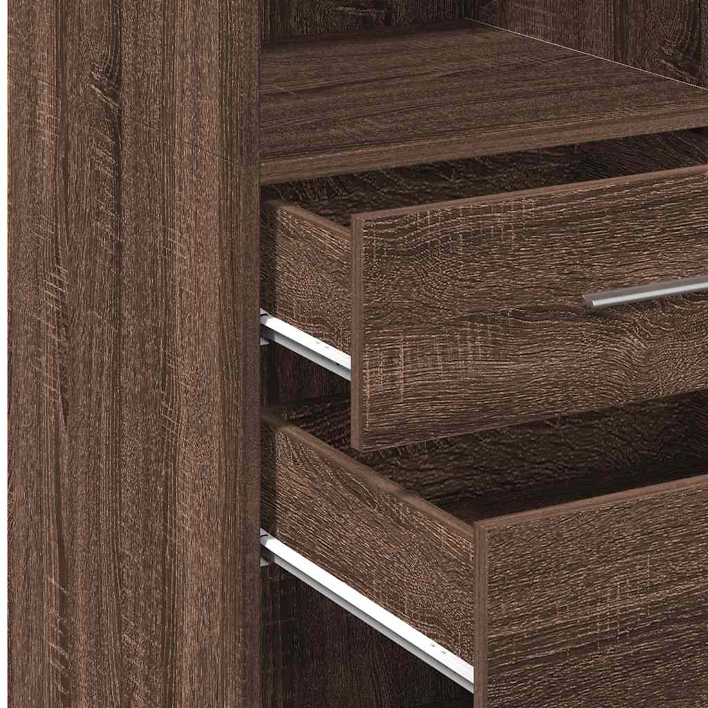 Highboard Brown Oak 30x42.5x124 cm Engineered Wood