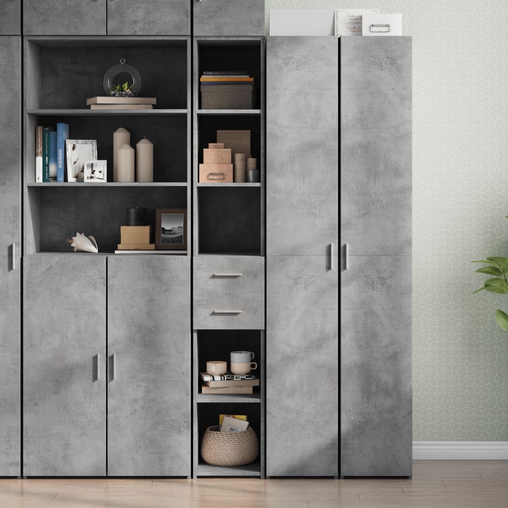 Highboard Concrete Grey 30x42.5x185 cm Engineered Wood