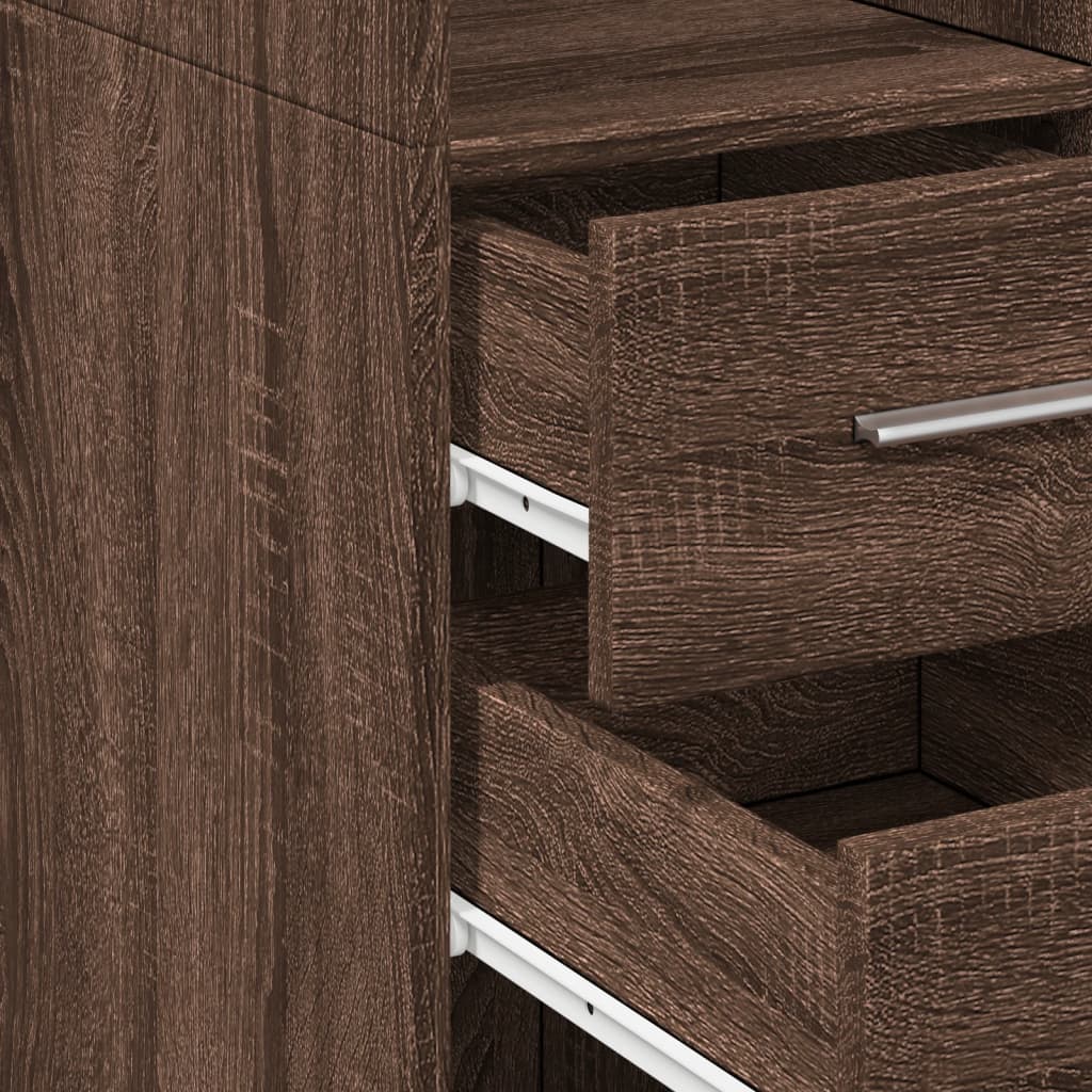 Highboard Brown Oak 30x42.5x185 cm Engineered Wood