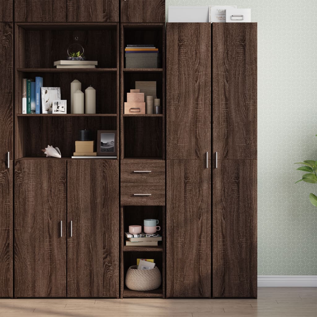 Highboard Brown Oak 30x42.5x185 cm Engineered Wood