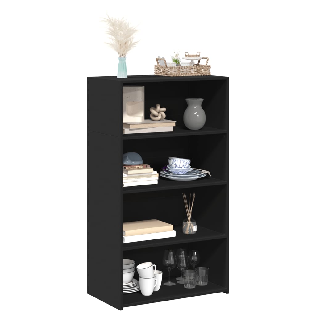 Highboard Black 70x41x124 cm Engineered Wood