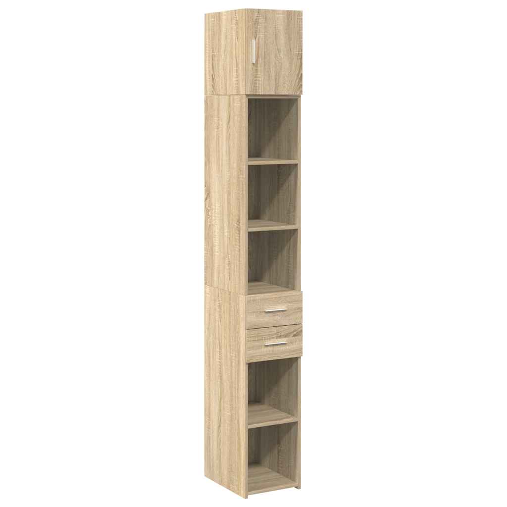 Slim Storage Cabinet Sonoma Oak 30x42.5x225 cm Engineered Wood