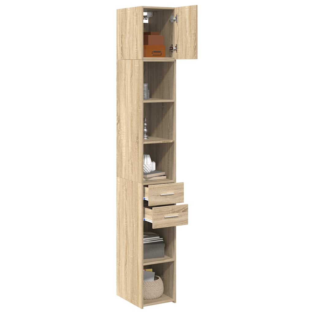 Slim Storage Cabinet Sonoma Oak 30x42.5x225 cm Engineered Wood