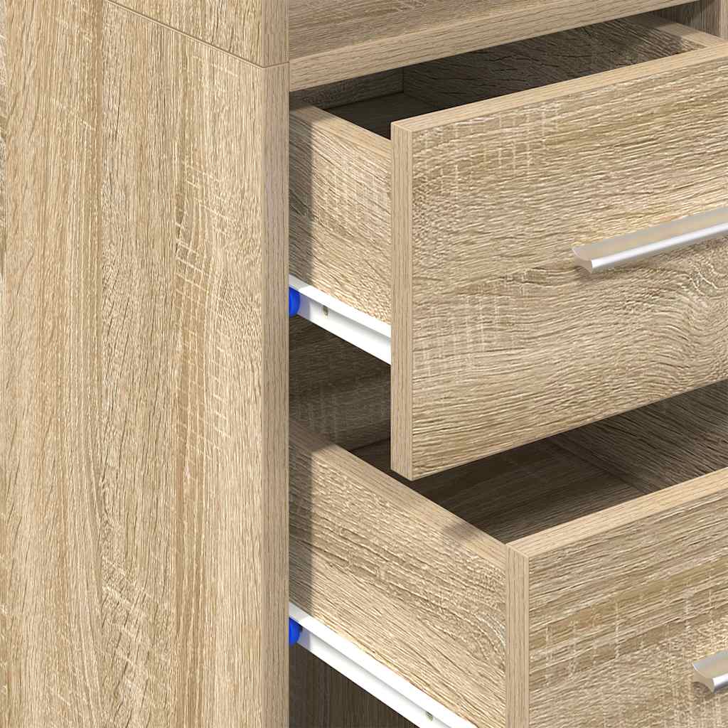 Slim Storage Cabinet Sonoma Oak 30x42.5x225 cm Engineered Wood