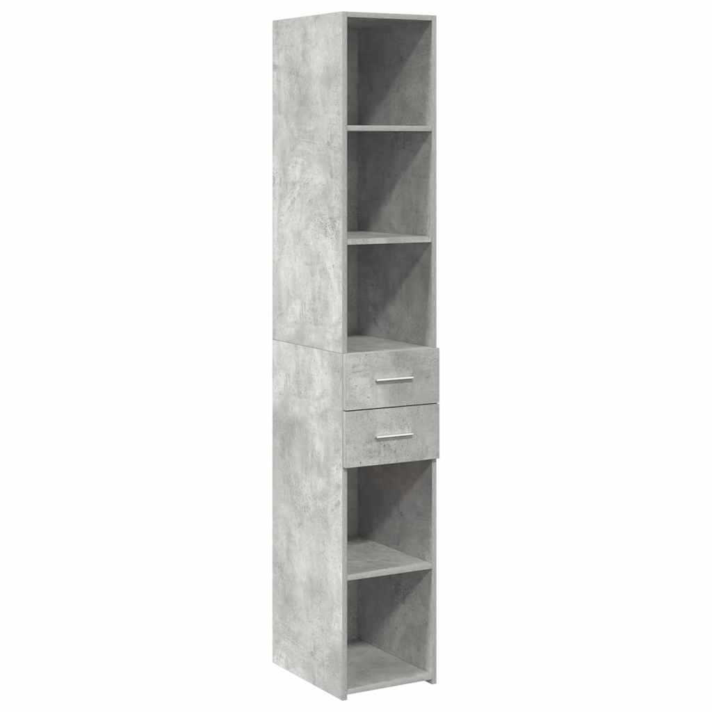 Slim Storage Cabinet Concrete Grey 30x42.5x225 cm Engineered Wood
