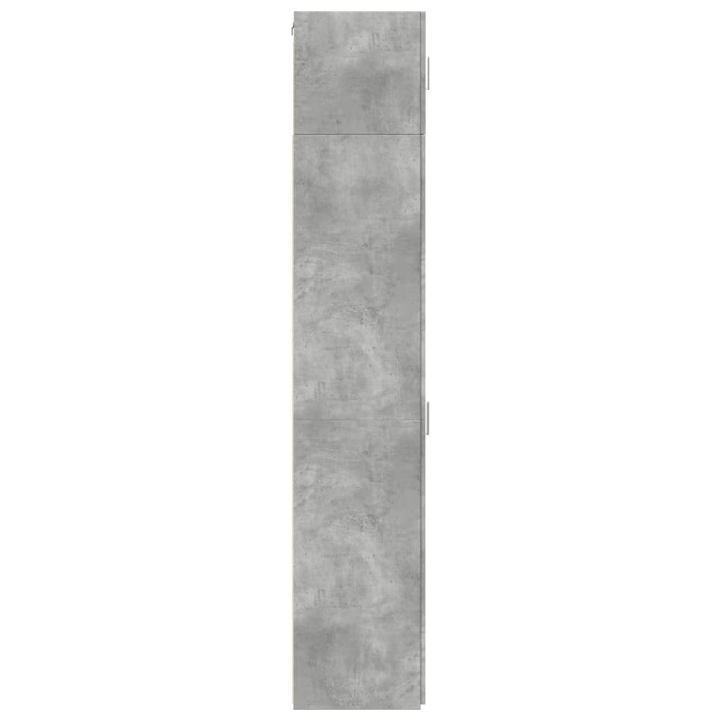 Slim Storage Cabinet Concrete Grey 40x42.5x225 cm Engineered Wood