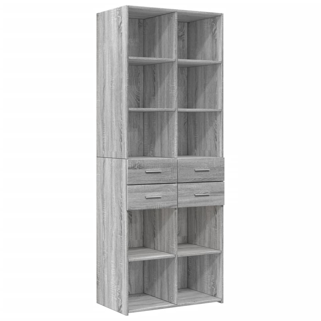 Storage Cabinet Grey Sonoma 70x42.5x225 cm Engineered Wood