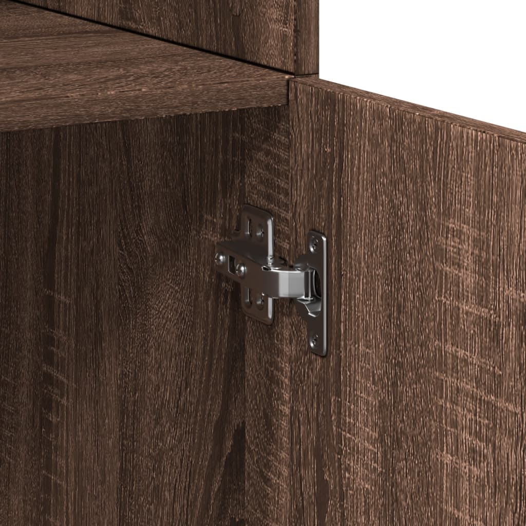 Highboard Brown Oak 70x42.5x185 cm Engineered Wood