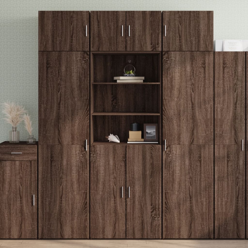 Highboard Brown Oak 70x42.5x185 cm Engineered Wood