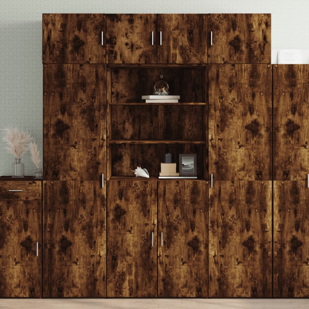 Highboard Smoked Oak 80x42.5x185 cm Engineered Wood