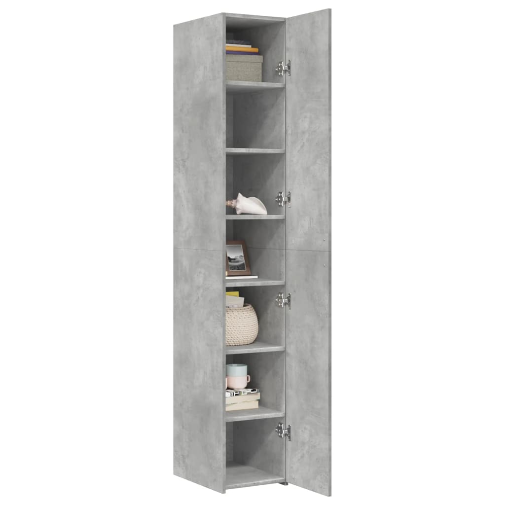Highboard Concrete Grey 30x42.5x185 cm Engineered Wood