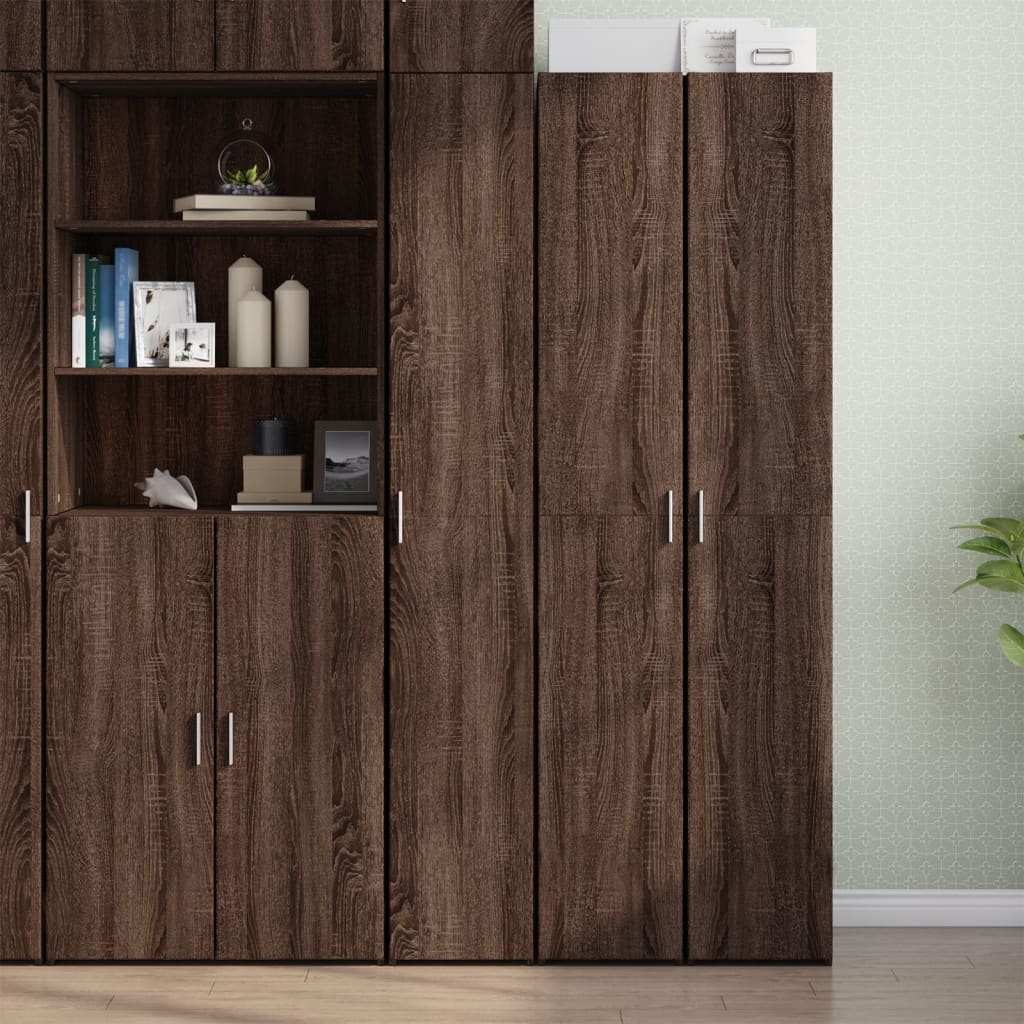Highboard Brown Oak 30x42.5x185 cm Engineered Wood