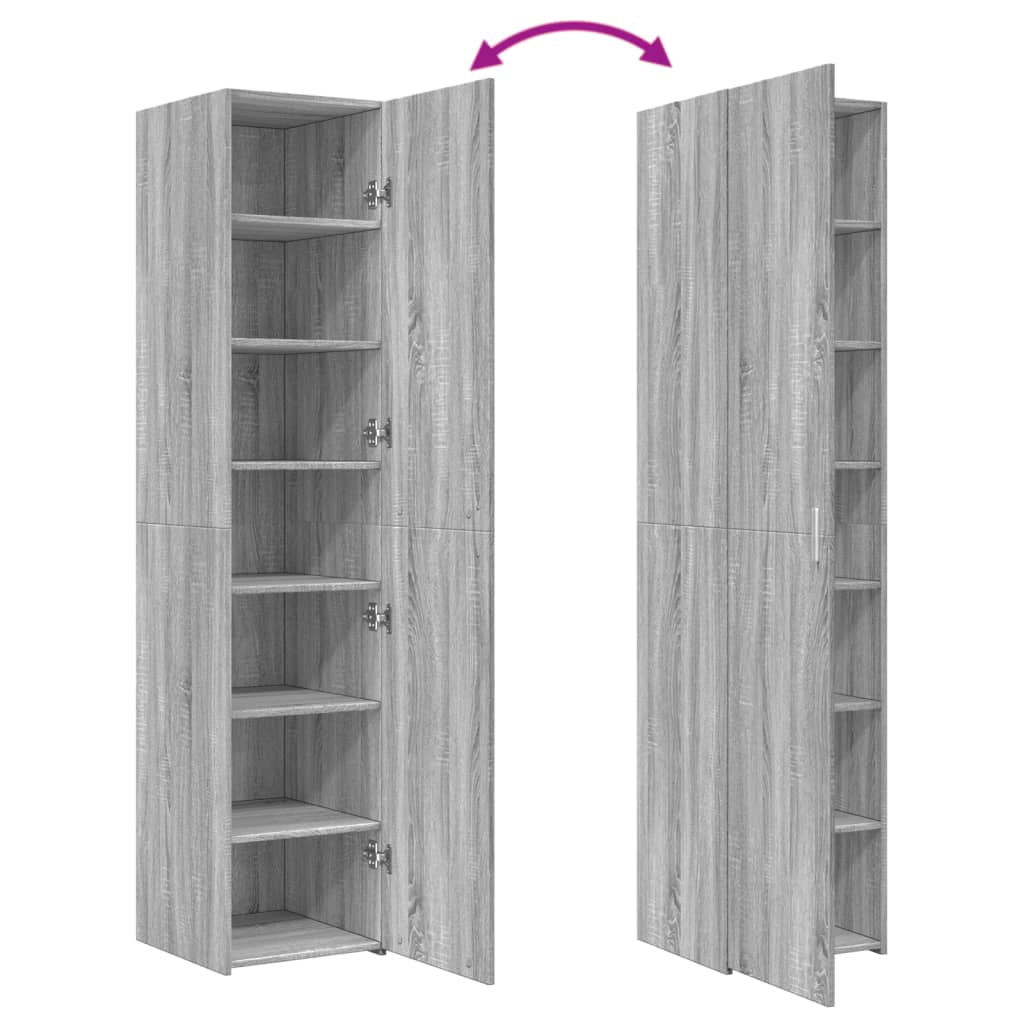 Highboard Grey Sonoma 40x42.5x185 cm Engineered Wood