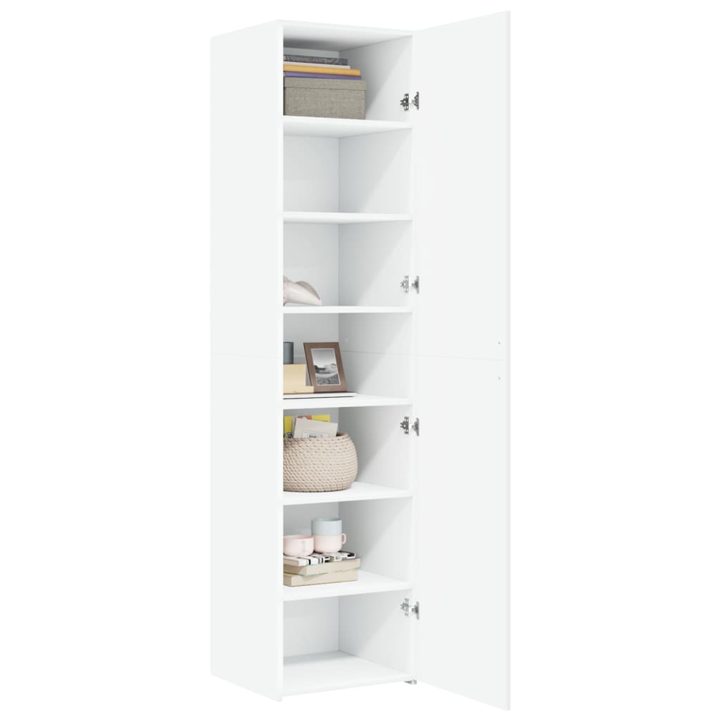Highboard White 45x42.5x185 cm Engineered Wood