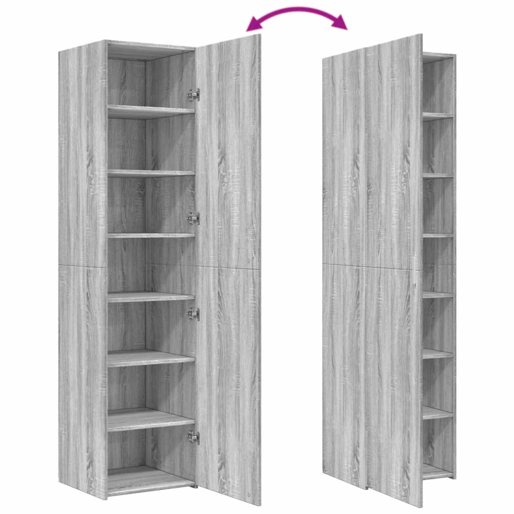 Highboard Grey Sonoma 45x42.5x185 cm Engineered Wood