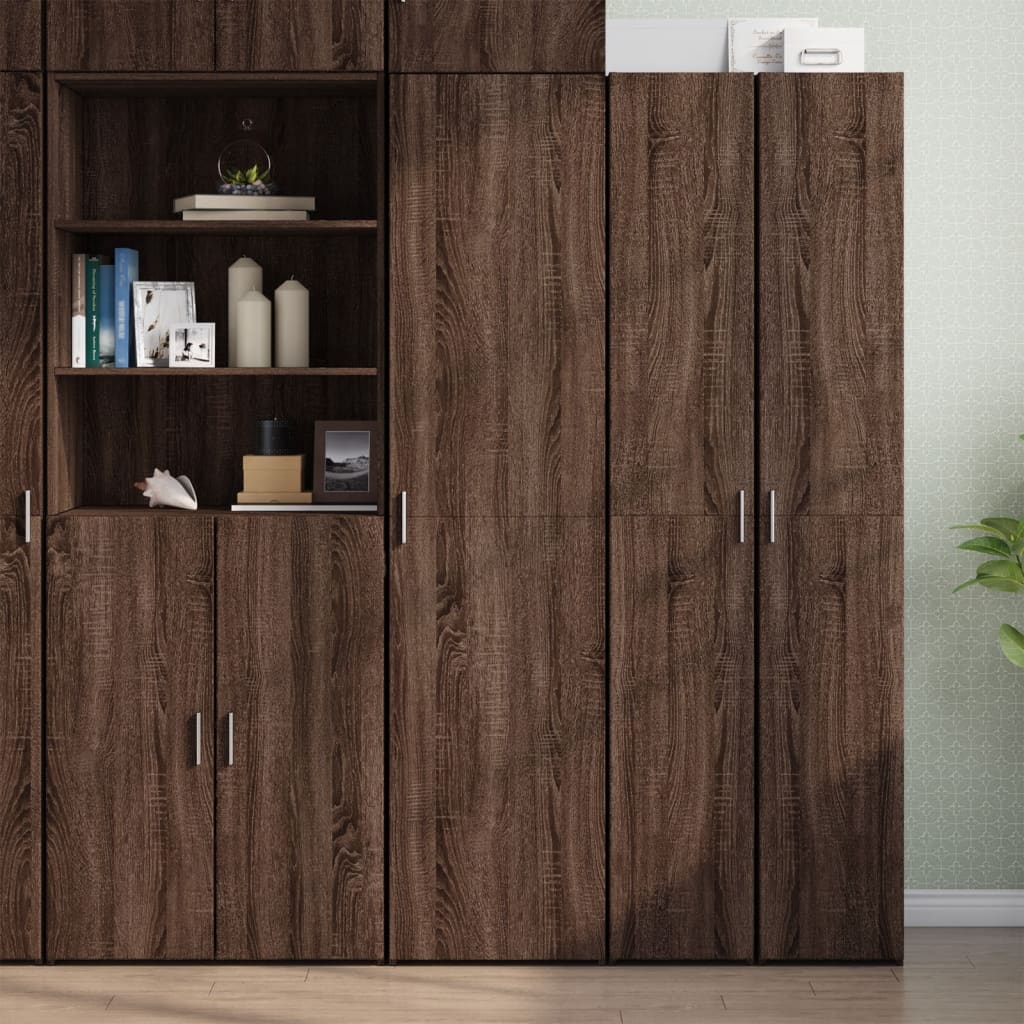 Highboard Brown Oak 45x42.5x185 cm Engineered Wood