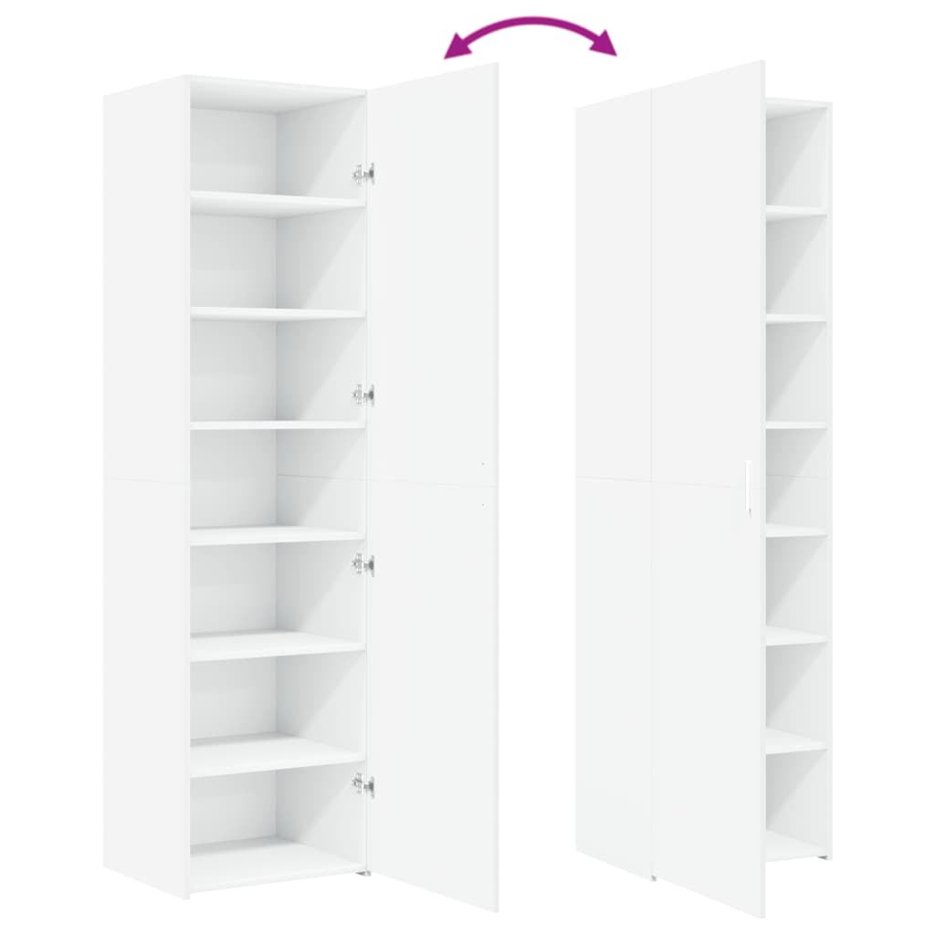 Highboard White 50x42.5x185 cm Engineered Wood