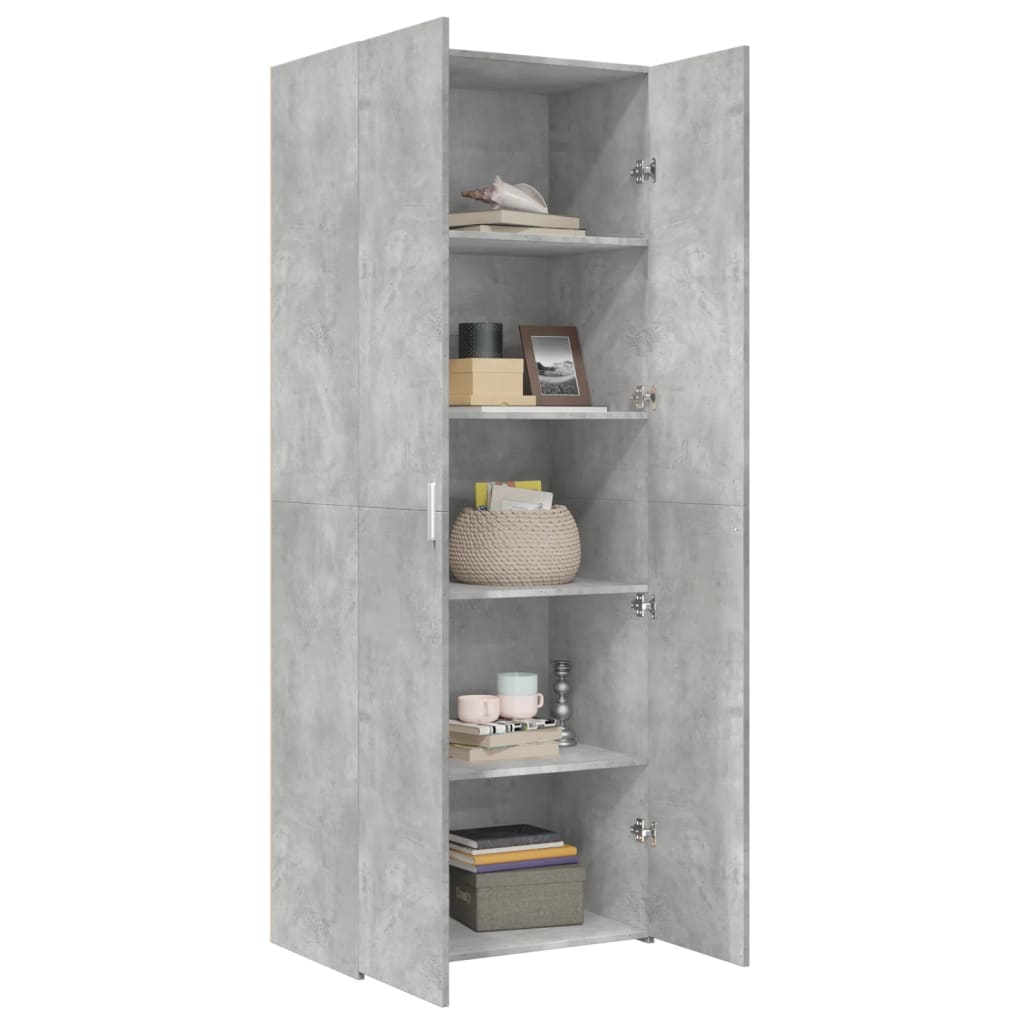 Highboard Concrete Grey 70x42.5x185 cm Engineered Wood