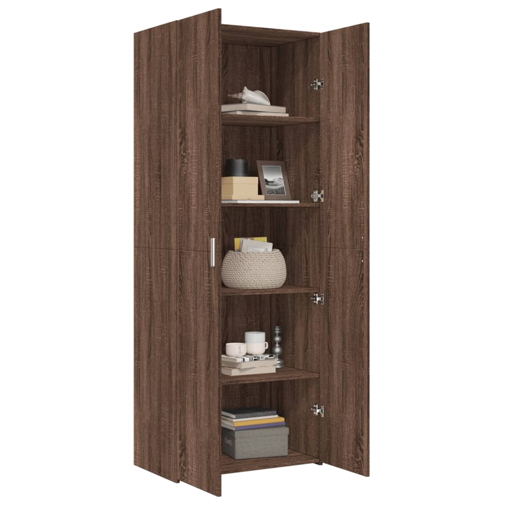 Highboard Brown Oak 70x42.5x185 cm Engineered Wood