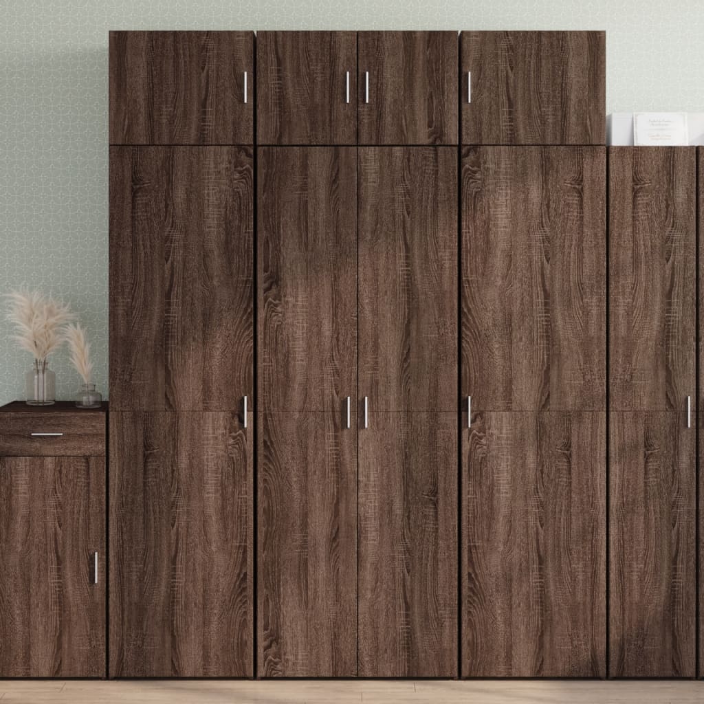 Highboard Brown Oak 70x42.5x185 cm Engineered Wood
