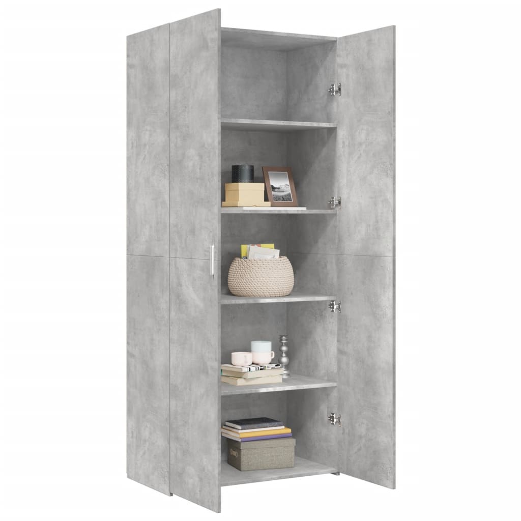 Highboard Concrete Grey 80x42.5x185 cm Engineered Wood