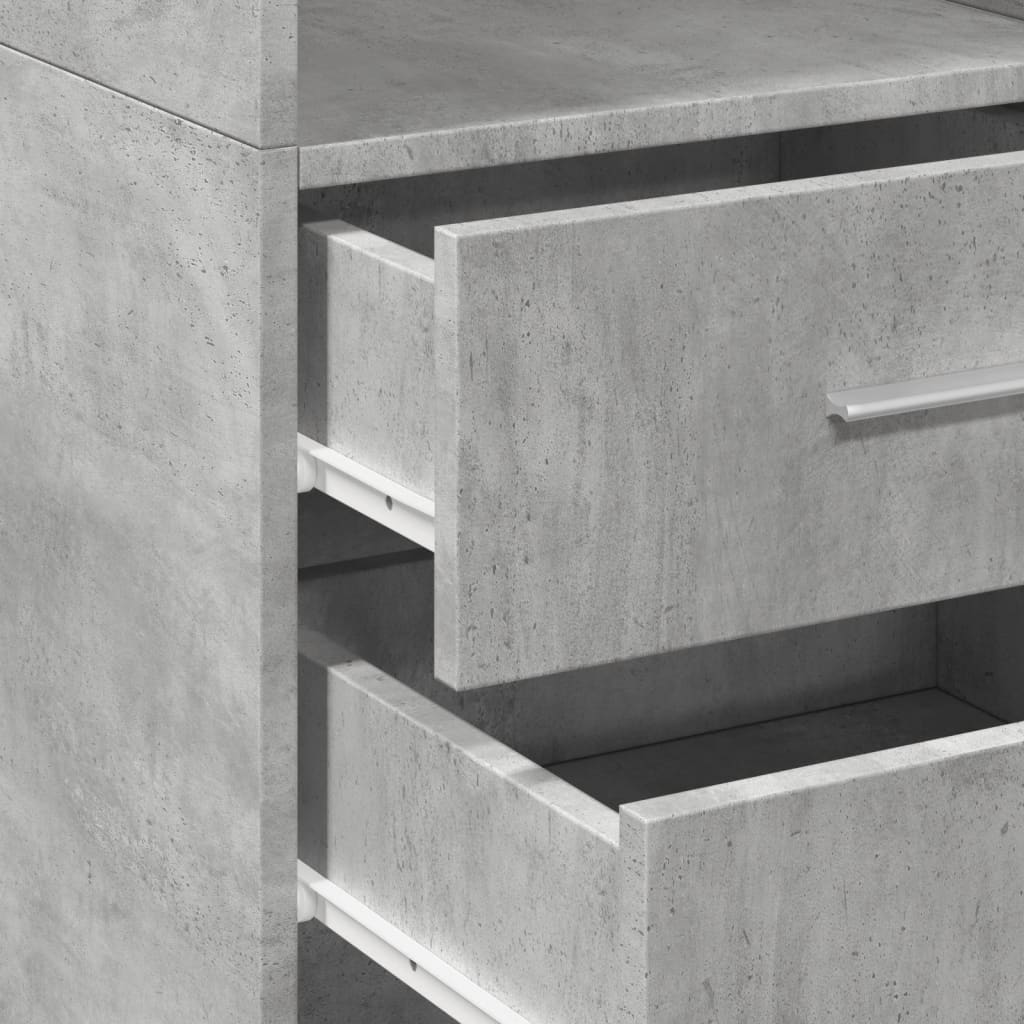 Highboard Concrete Grey 40x42.5x185 cm Engineered Wood