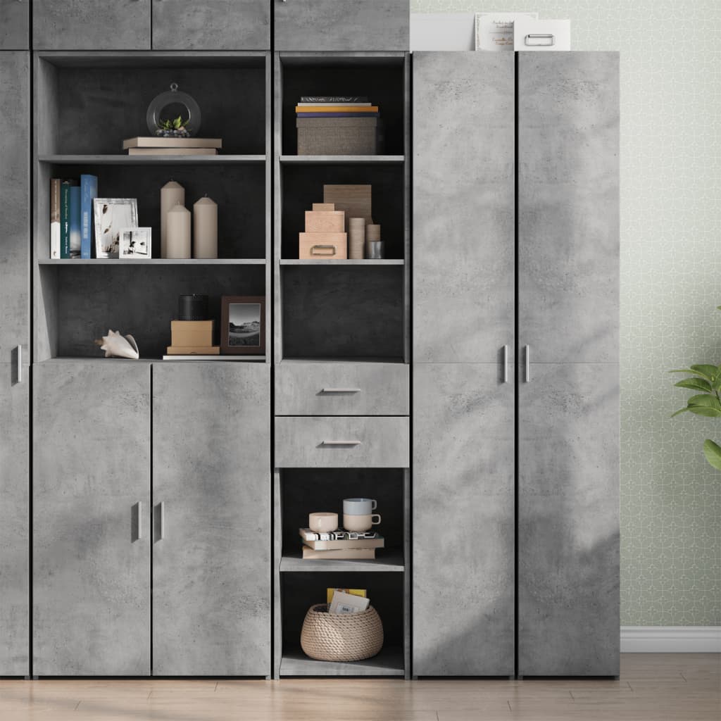 Highboard Concrete Grey 40x42.5x185 cm Engineered Wood