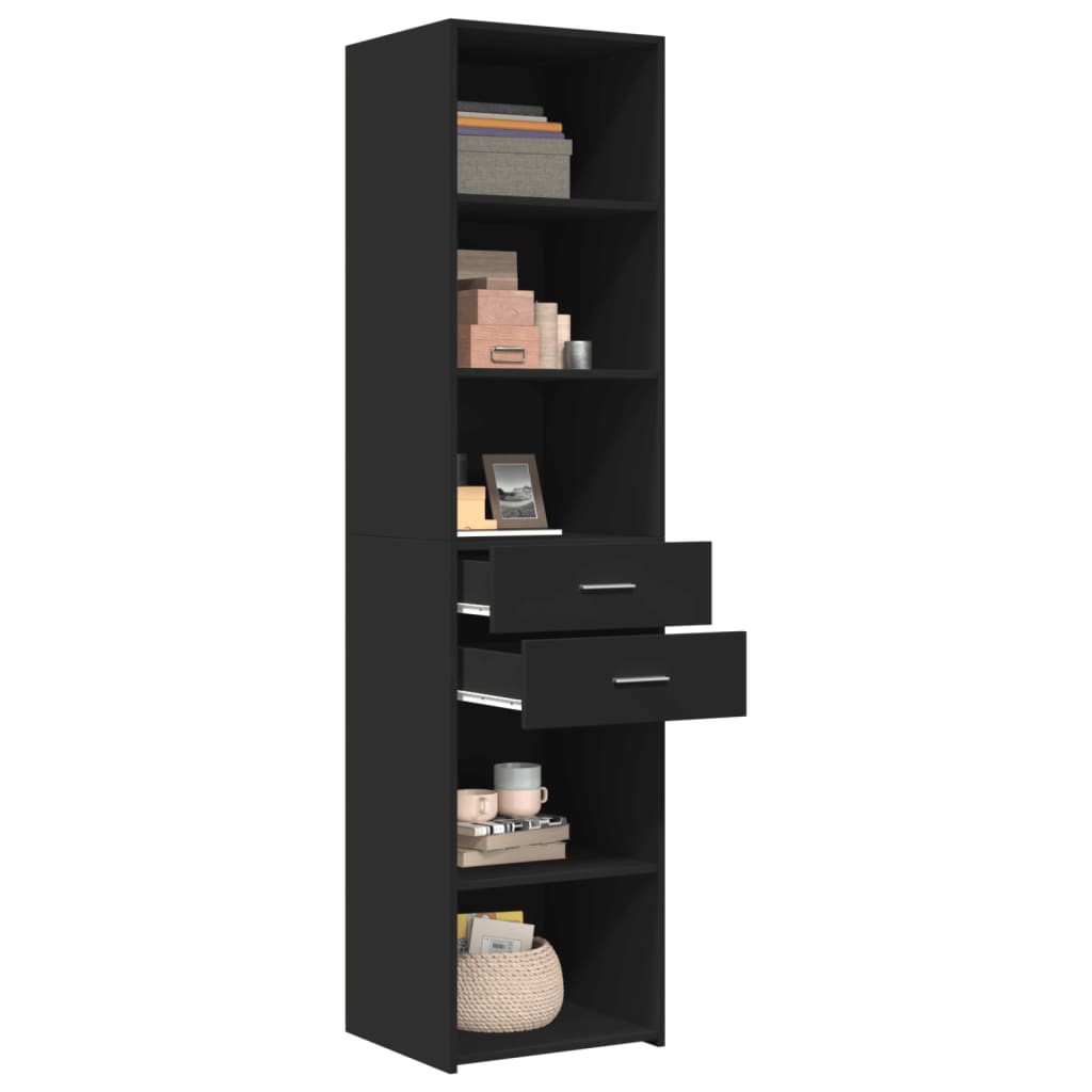Highboard Black 45x42.5x185 cm Engineered Wood