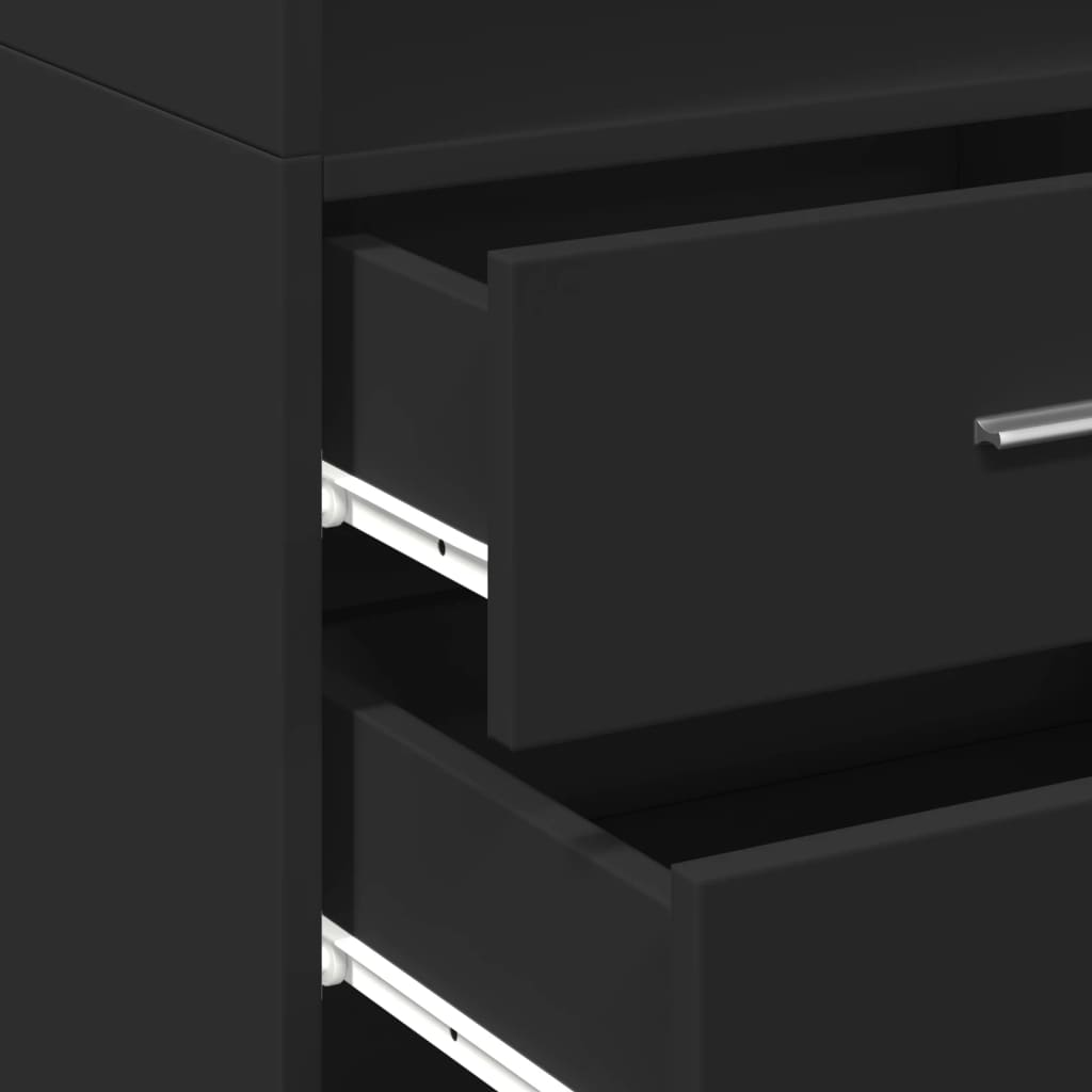Highboard Black 45x42.5x185 cm Engineered Wood