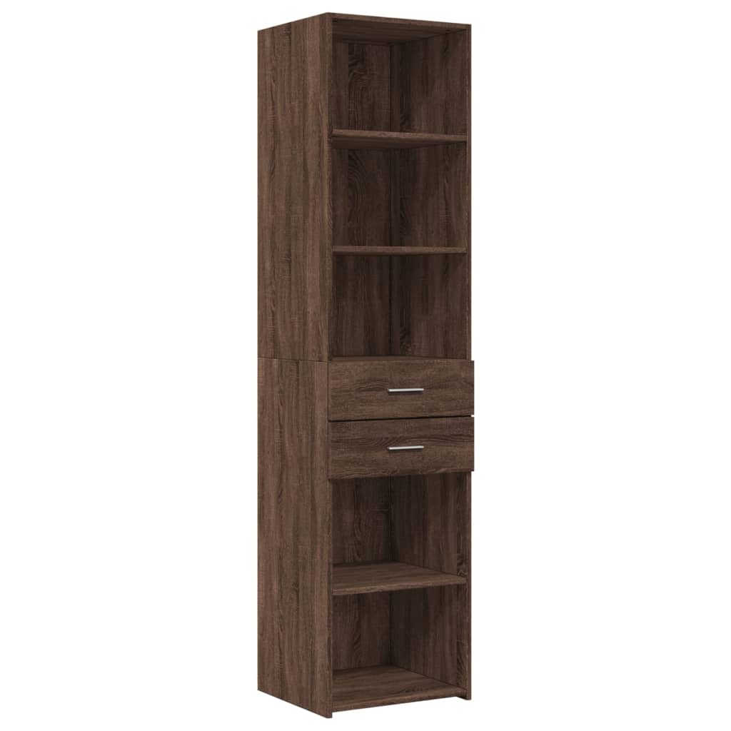 Highboard Brown Oak 45x42.5x185 cm Engineered Wood