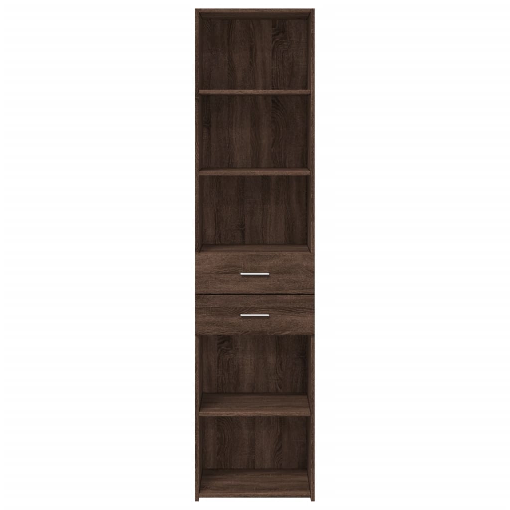 Highboard Brown Oak 45x42.5x185 cm Engineered Wood