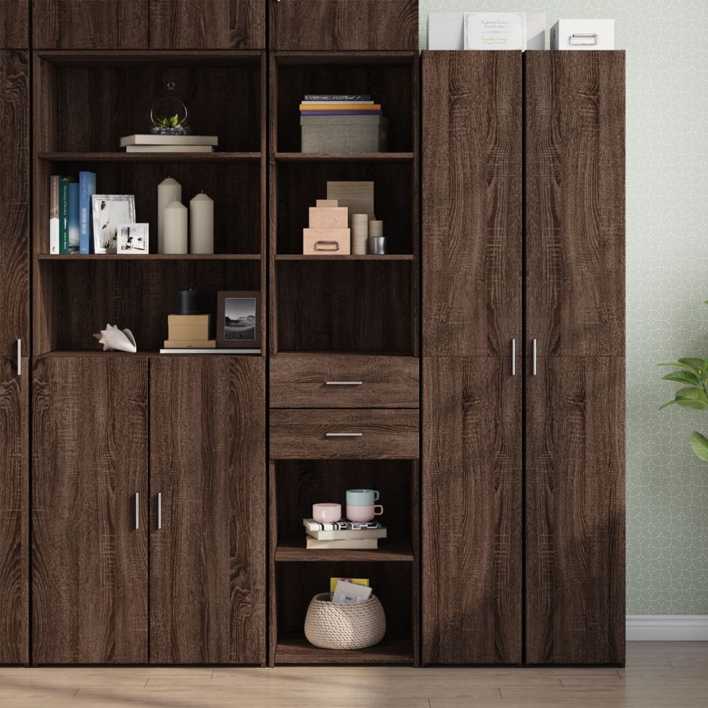Highboard Brown Oak 45x42.5x185 cm Engineered Wood