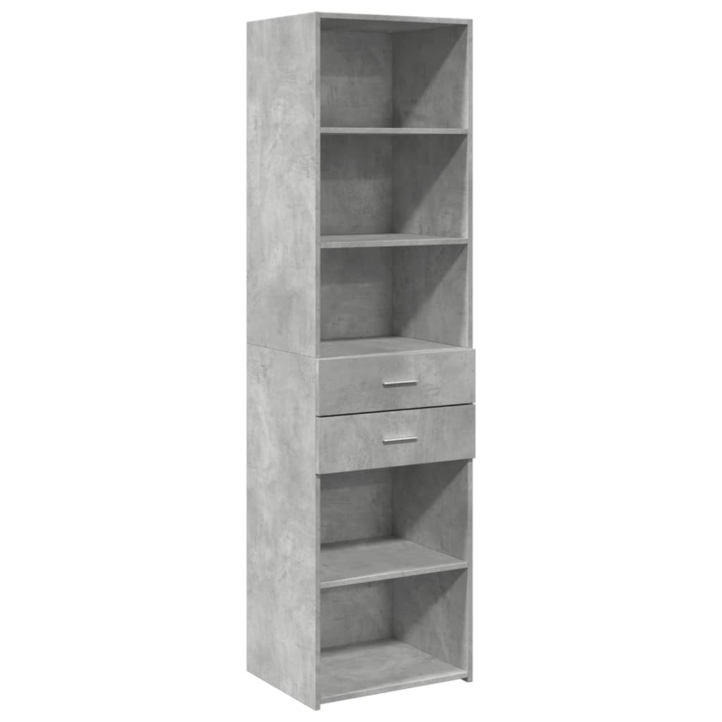 Highboard Concrete Grey 50x42.5x185 cm Engineered Wood