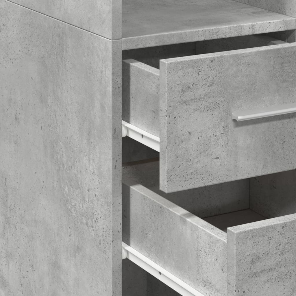 Highboard Concrete Grey 50x42.5x185 cm Engineered Wood