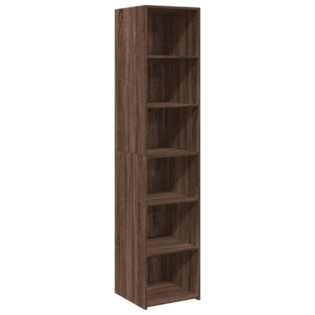 Highboard Brown Oak 40x41x185 cm Engineered Wood