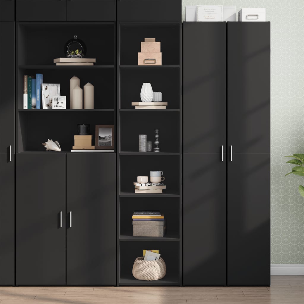 Highboard Black 45x41x185 cm Engineered Wood