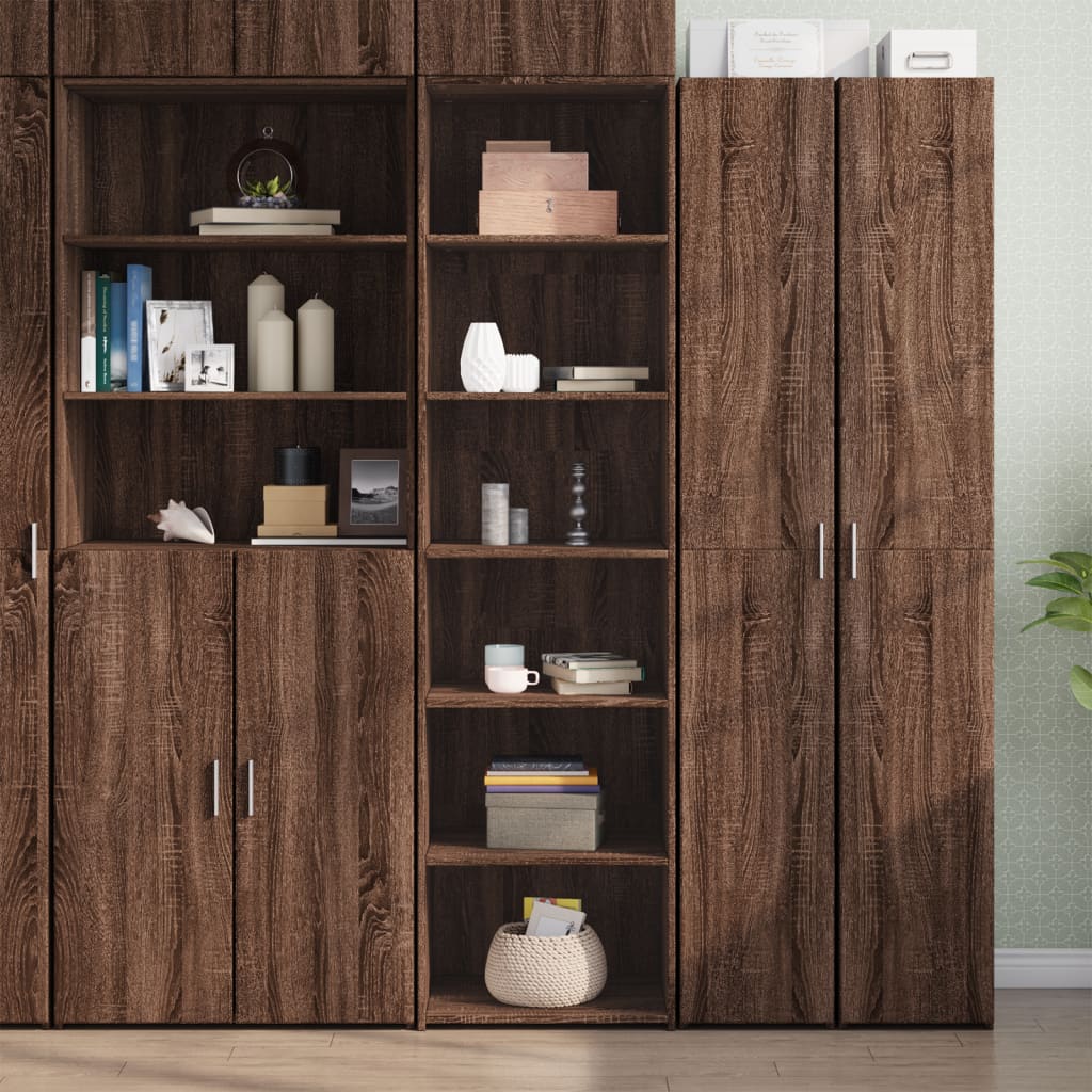 Highboard Brown Oak 50x41x185 cm Engineered Wood