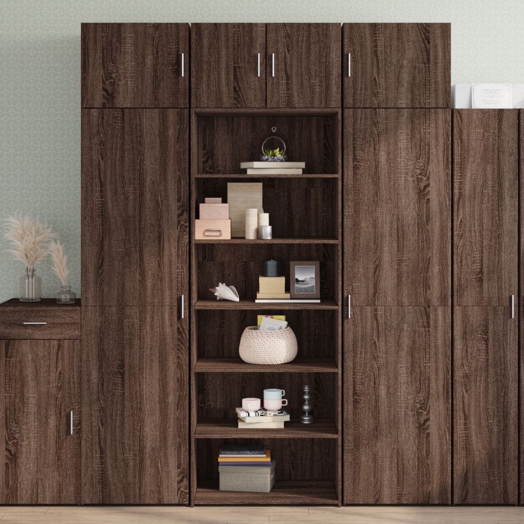 Highboard Brown Oak 70x41x185 cm Engineered Wood