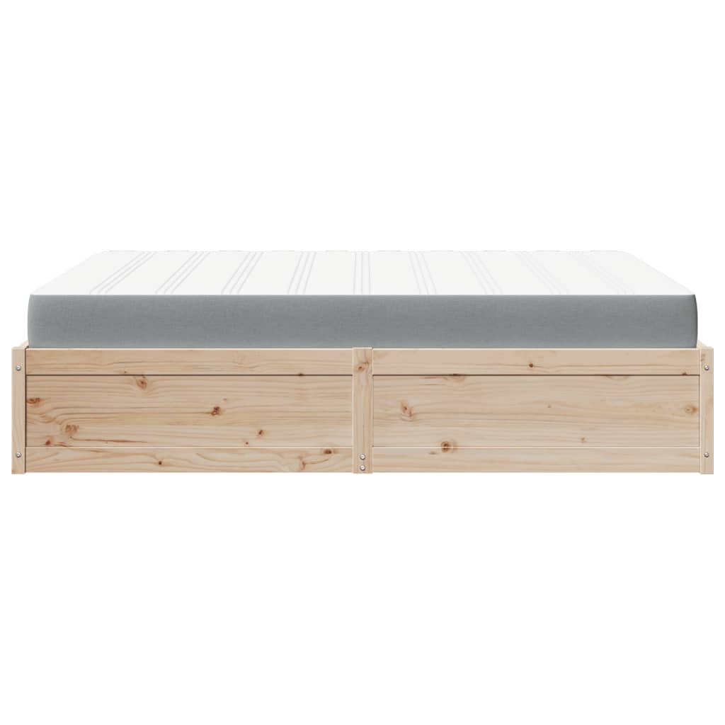 Bed with Mattress 140x200 cm Solid Wood Pine